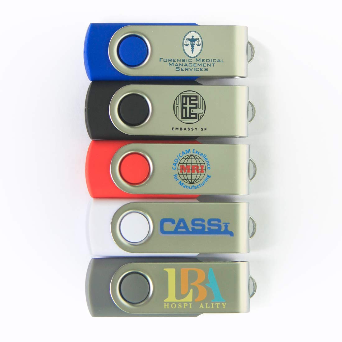 Chiavette USB Personalizzate 512MB con il Tuo Testo o Logo - Promozionali all'ingrosso Pendrive - USB 2.0 Grigio, 50 Pezzi