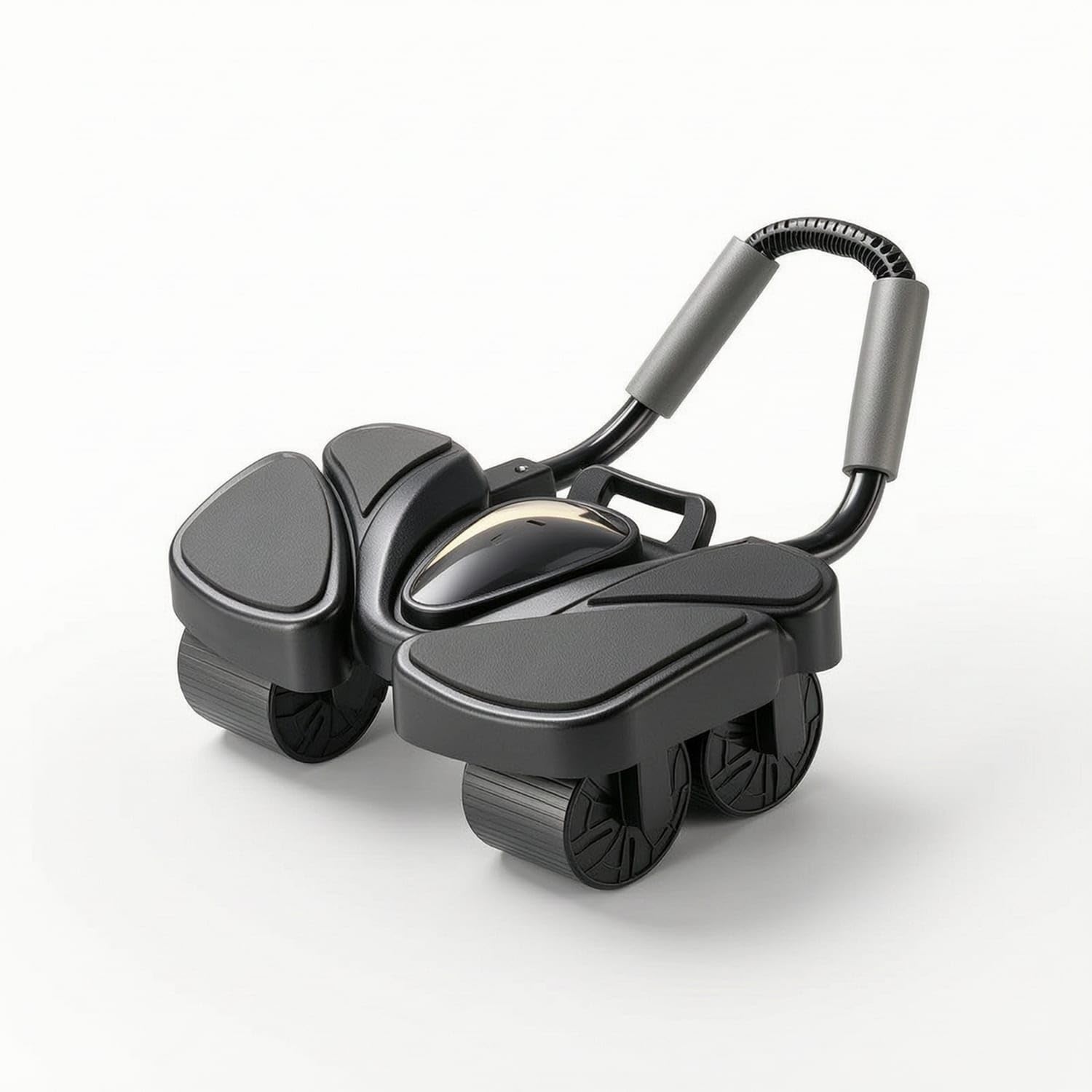 Handheld Ab Roller with Soft Grips Slim Abdominal Exercise Wheel Wide-Treaded Roue À Roulettes Stable for Beginners, Core Workouts, Home Gym, Black, 4W with-Display-image-13