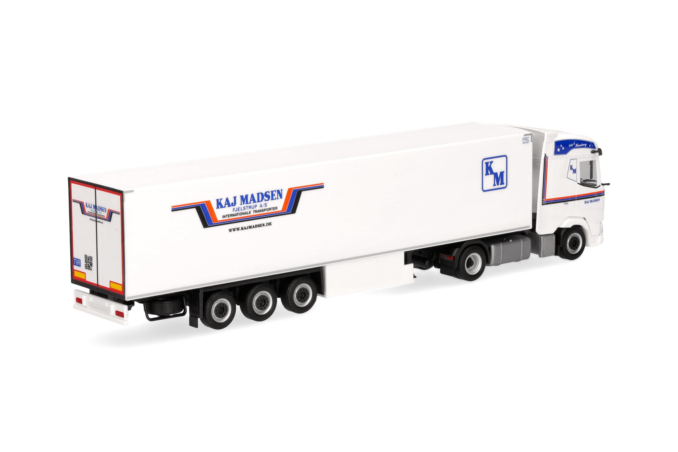 herpa modèle de Camion DAF XG Camion réfrigéré Kaj Madsen (Danemark/Kolding), Miniature à l'échelle 1:87, pièce de Collection, fabriqué en Allemagne, Plastique