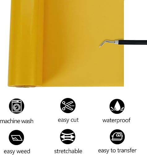 Miniatura 2 de guangyintong HTV Rollos de vinilo de transferencia de calor de 12 pulgadas x 12 pies, vinilo para planchar fácil de cortar y desmalezar, superficie