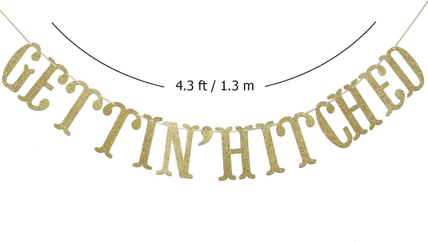 Gettin' Hitched Banner, Western Bridal Shower Decorations image 2