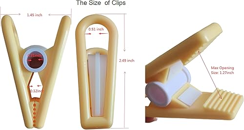 Miniatura 3 de 20 clips para chips, clips de lavandería, alfileres de ropa de secado al aire, pinzas de línea de lavado, a prueba de viento, clips de plástico
