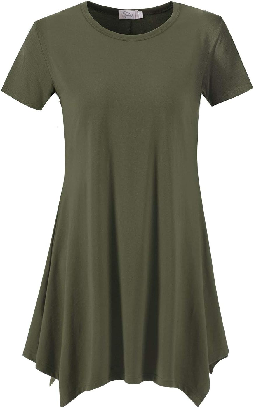 Topdress Women's Loose Fit Swing Shirt Casual Tunic Top for Leggings