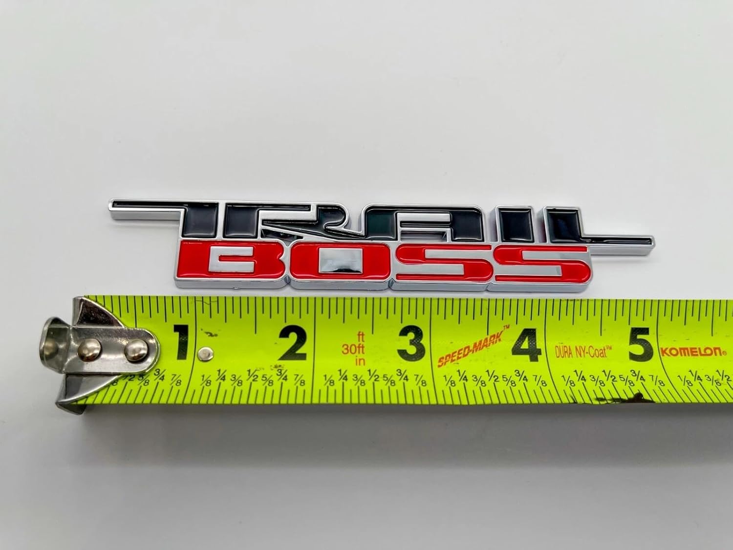 2Pc 2019-2024 Trail Boss Emblem 3D Badge Nameplate Logo Sticker Decal Replacement for Trail Boss 1500 2500 HD (Black/Red)