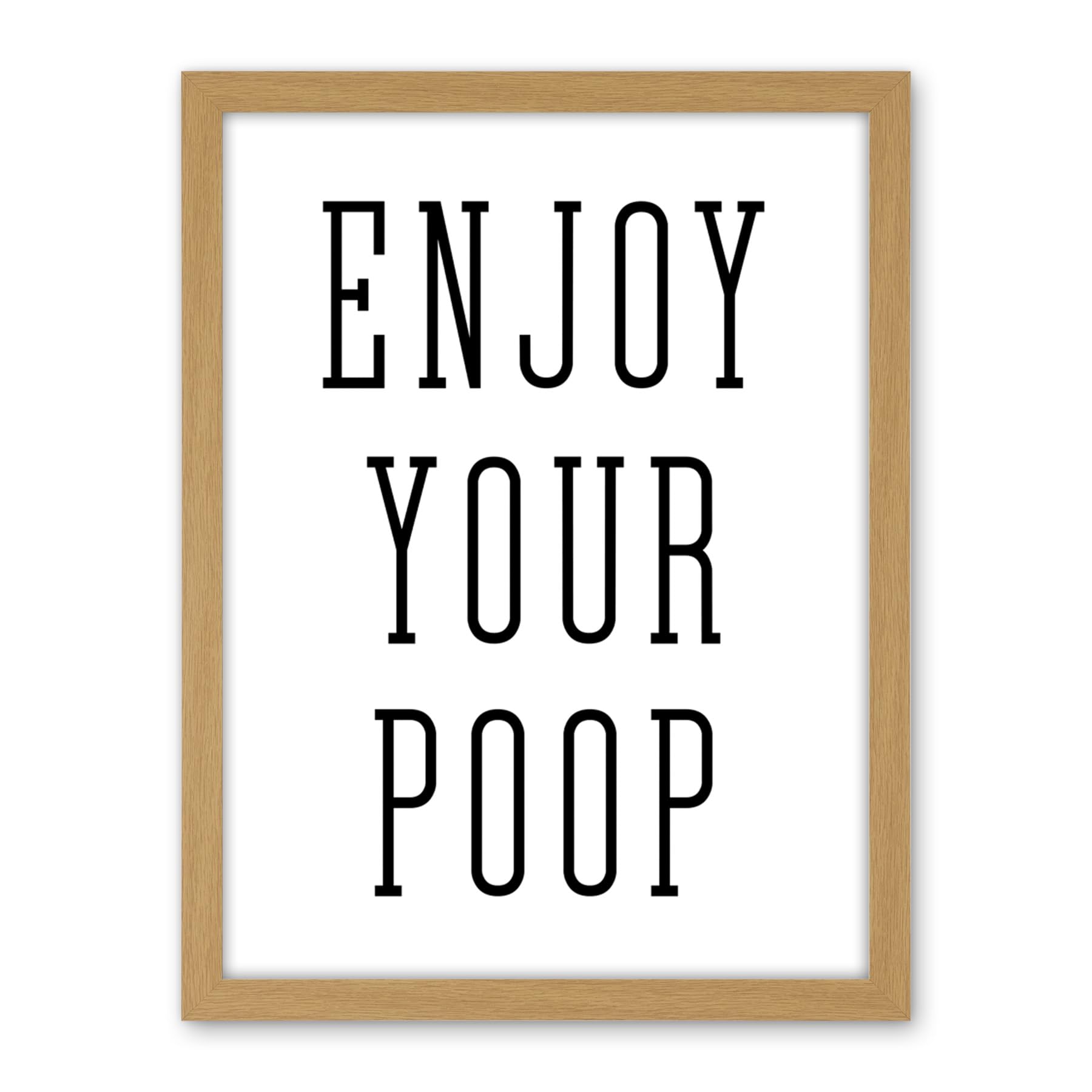 Artery8 Enjoy Your Poop Funny Toilet Bathroom Sign Bathroom Decor Wall Art Artwork Framed Wall Art Print 18X24 Inch