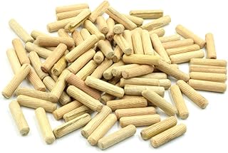 Yoohey 10 x 40mm Wooden Dowel Pins Fluted Wooden Wood Kiln Dried Fluted and Beveled 100PCS