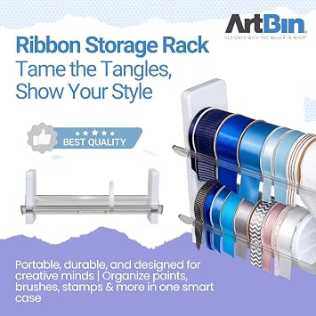 ArtBin Ribbon Storage Rack and Spool Holder, White