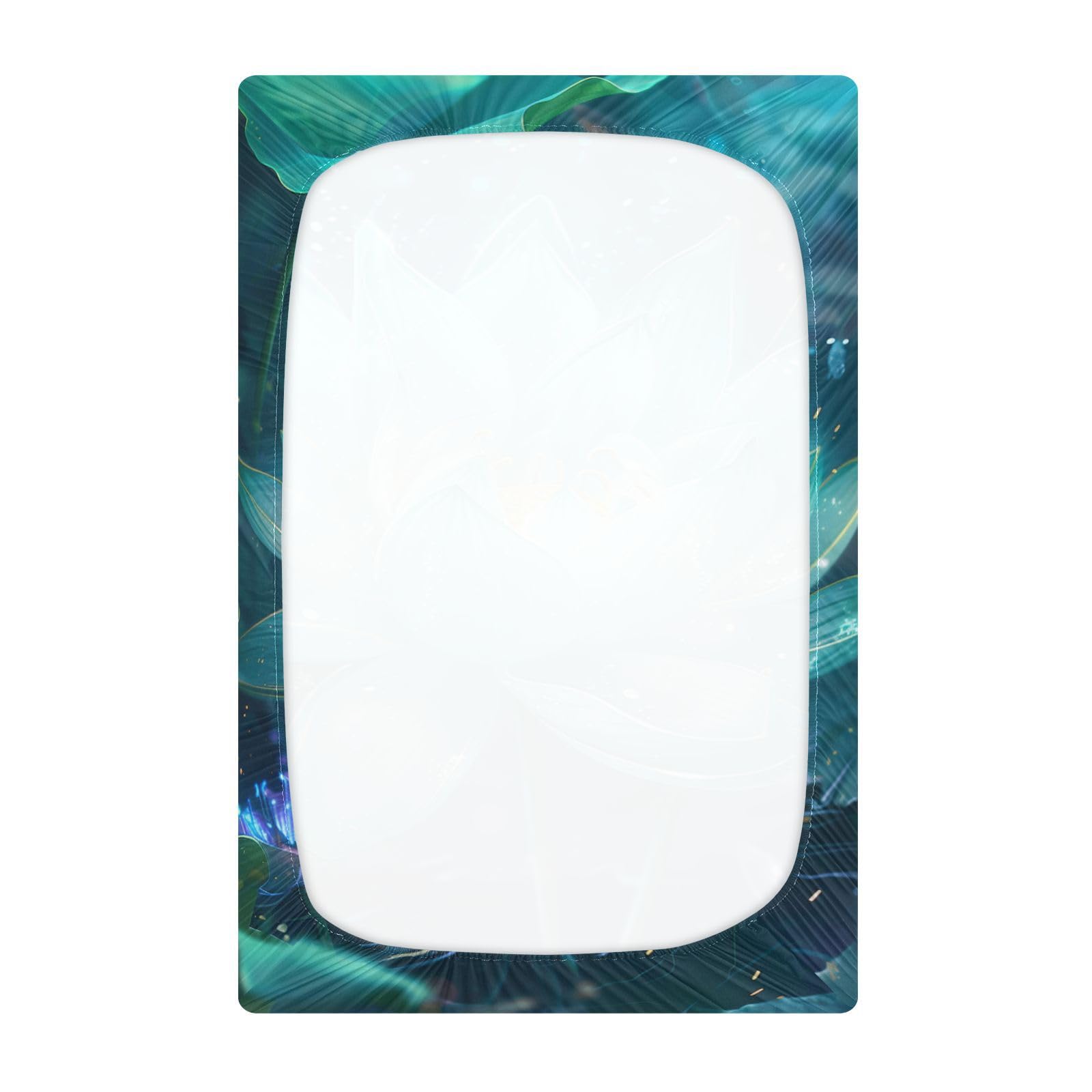 JIPONI Glowing Lotus Soft Playard Sheet- Pack & Play Sheets Fitted, Breathable Mattress Cover for Standard Size Play Yard, 39’x27’x5’