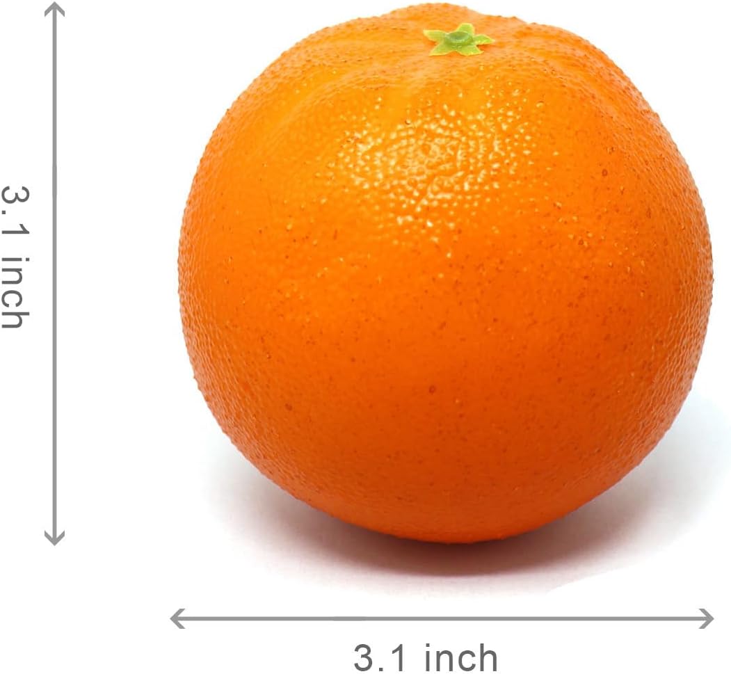 D-Seven 6pcs Fake Orange Artificial Fruit Faux Orange for Home Shop Office Hotel Supermarket Props Or Decoration