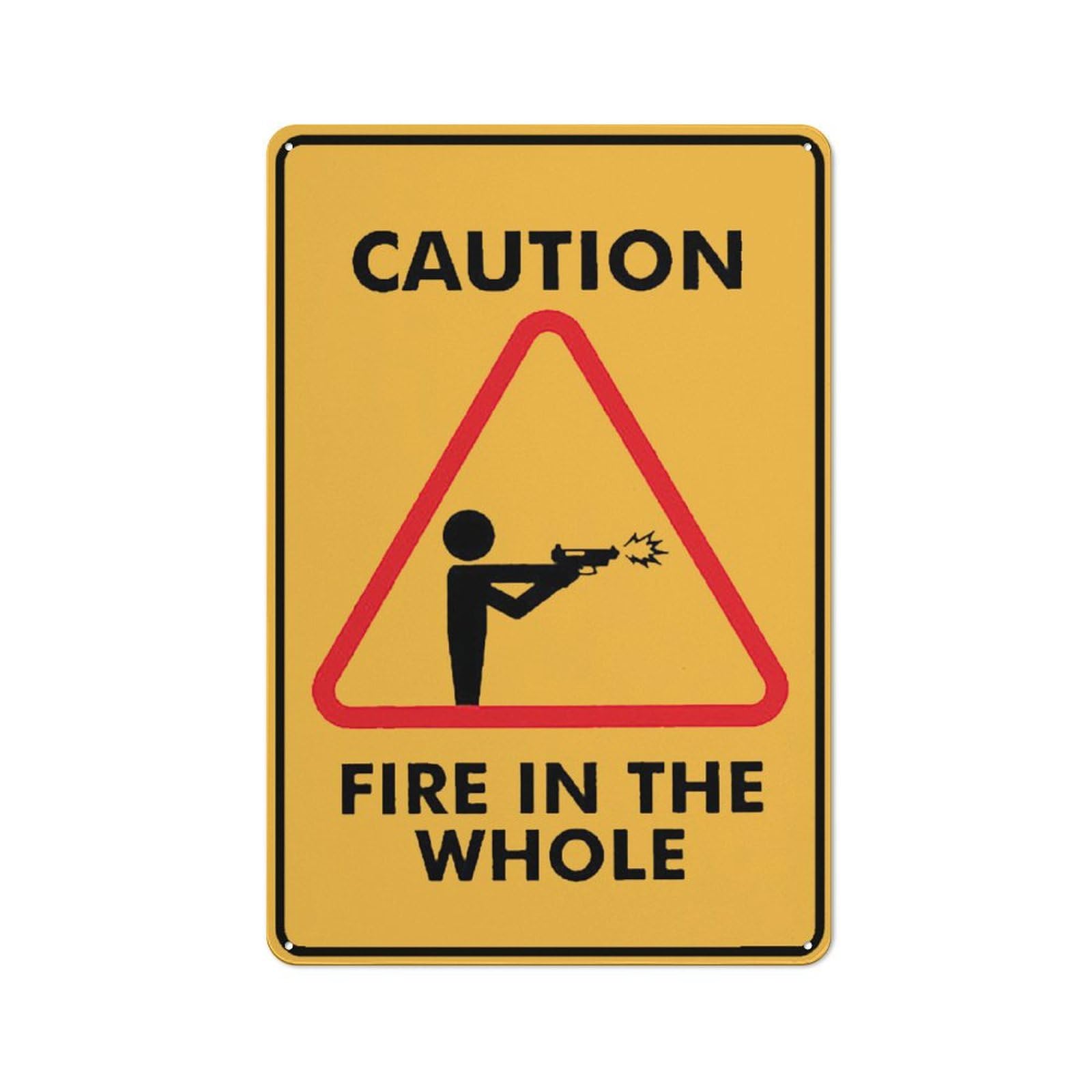 Caution Fire In The Hole 8""X12"" Rust Free Aluminum Signs Outdoor, Metal Tin Sign For Home, Business, Yard