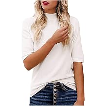 Tunic Women's 3/4 Sleeve Turtleneck Long Sleeve Casual Long Shirt Slim Fit Basics Pullover Long Sleeve Blouse Shirt Summer Tops Blouse T-Shirt Women's Blouses Tops Blouses & Tunics for Women T-Shirt