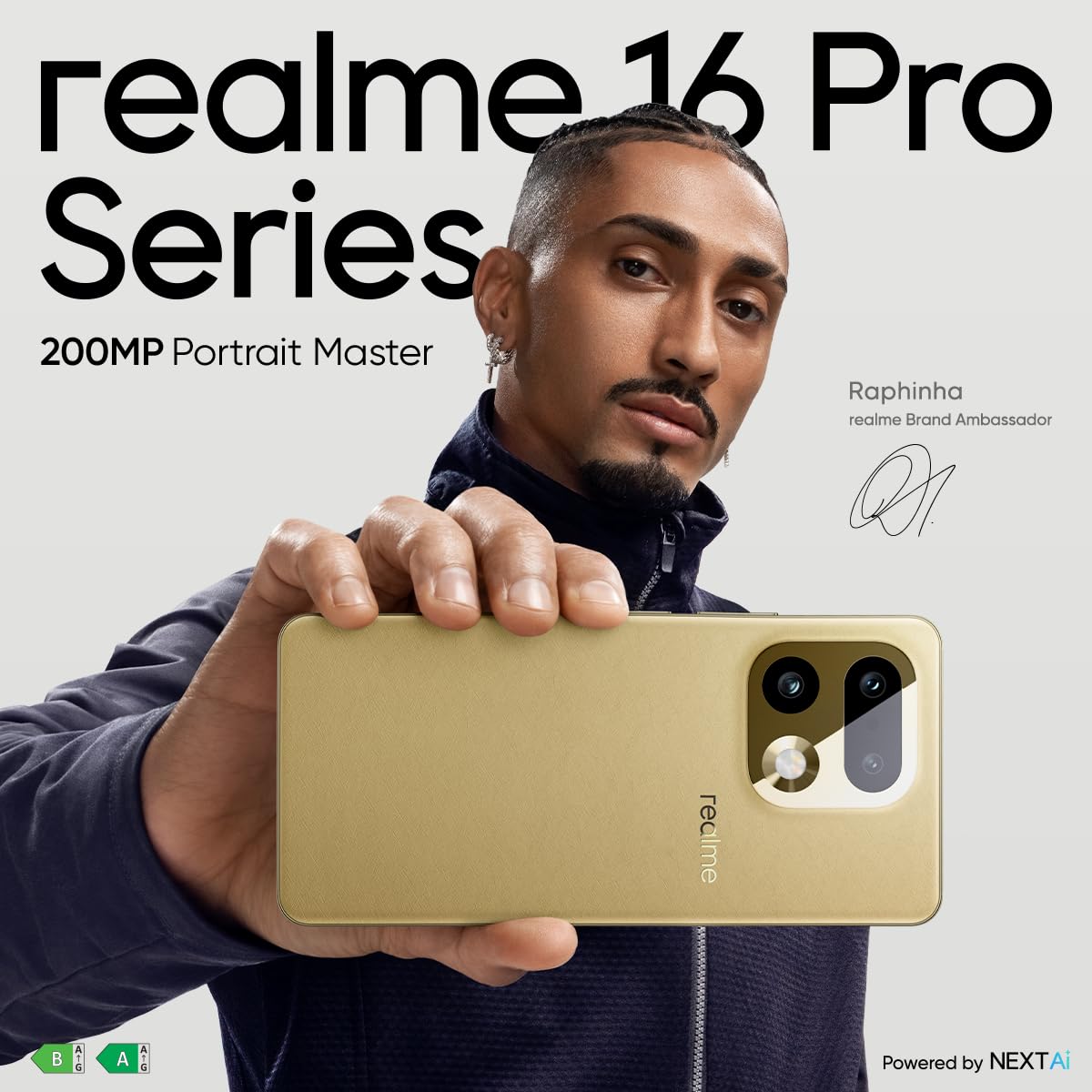 realme 16 Pro+ Smartphone 5G,8+256GB,Display AMOLED 6,8" 1,5K 144 Hz,Fotocamera Principale 200MP OIS & Obiettivo Teleobiettivo 3,5x,Batteria 7000mAh, IP68/IP69K (Master Grey, 256, GB, 8, GB)