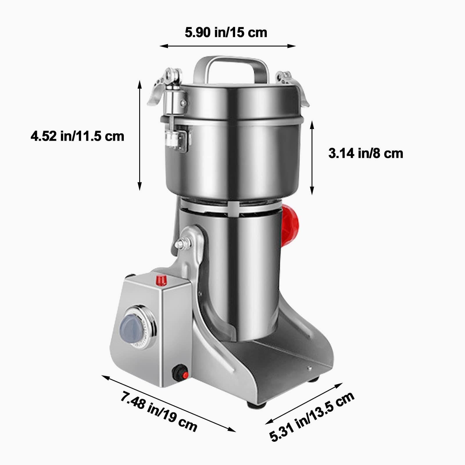 Molinillo de grano eléctrico,alta velocidad 32000r/min | Molinillo de alimentos,Molino de granos de encimera,para granos de especias secas, café, arroz, pimienta(800g)