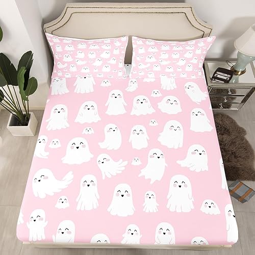 Vista 158 de Juego de sábanas bajeras con bonito diseño de gato negro para niños y niñas, diseño de dibujos animados de Halloween, gato, animales, sábanas