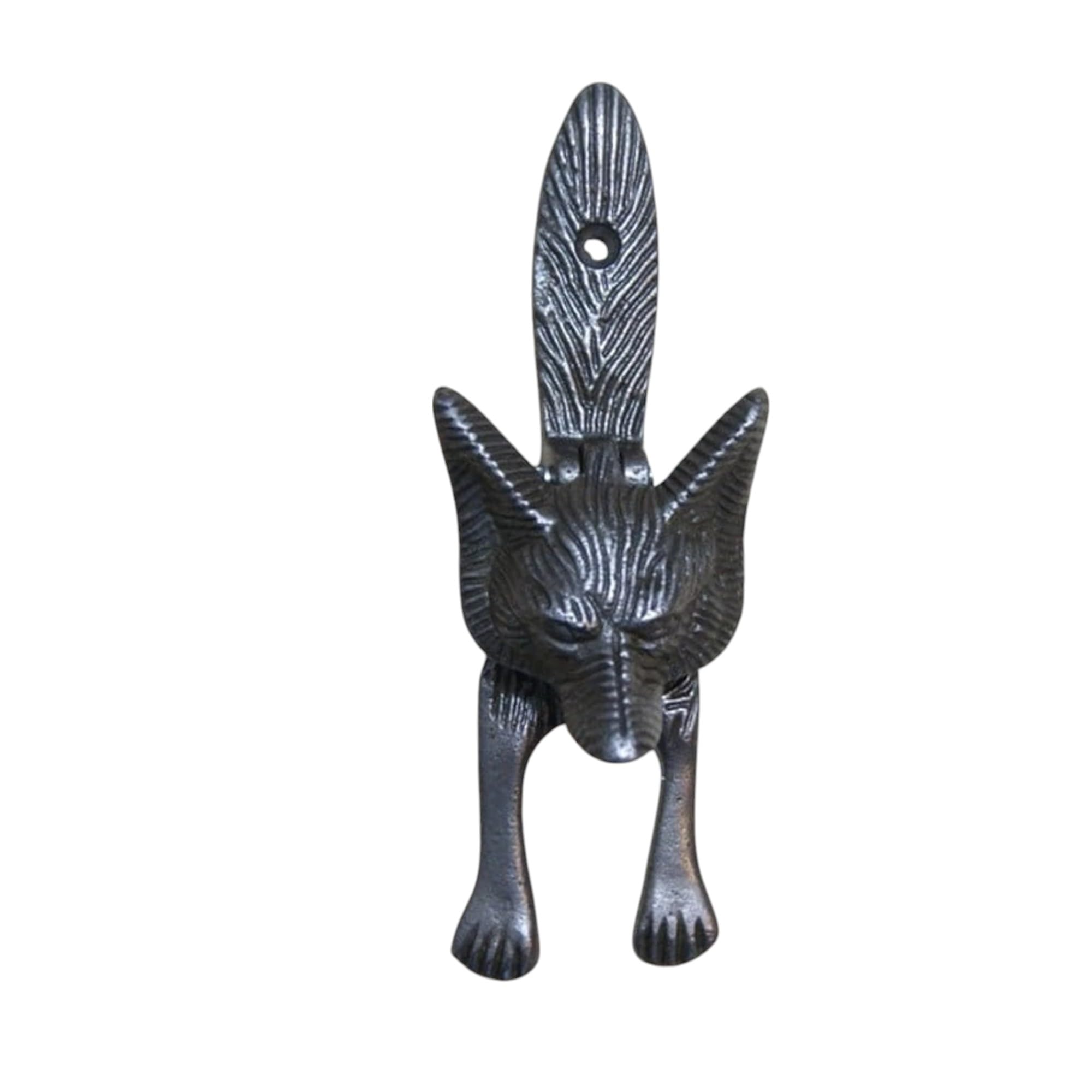 Manor Black Front Door Knocker Fox Animal Cast Iron