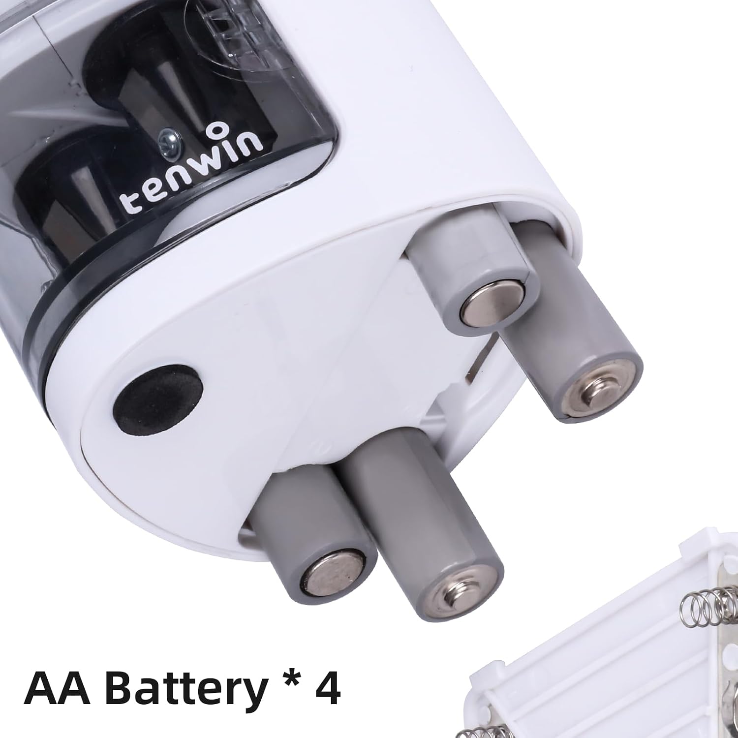 tenwin Electric Pencil Sharpener for Colored Pencils, Battery Operated Pencil Sharpeners for No.2 and 6-12mm Pencils, Dual Hole for Office School Artists Adults Kids Use（Silver） image 4