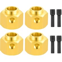 4Pcs Brass 12mm Wheel Hex Hubs Adapter, 9mm Thickness