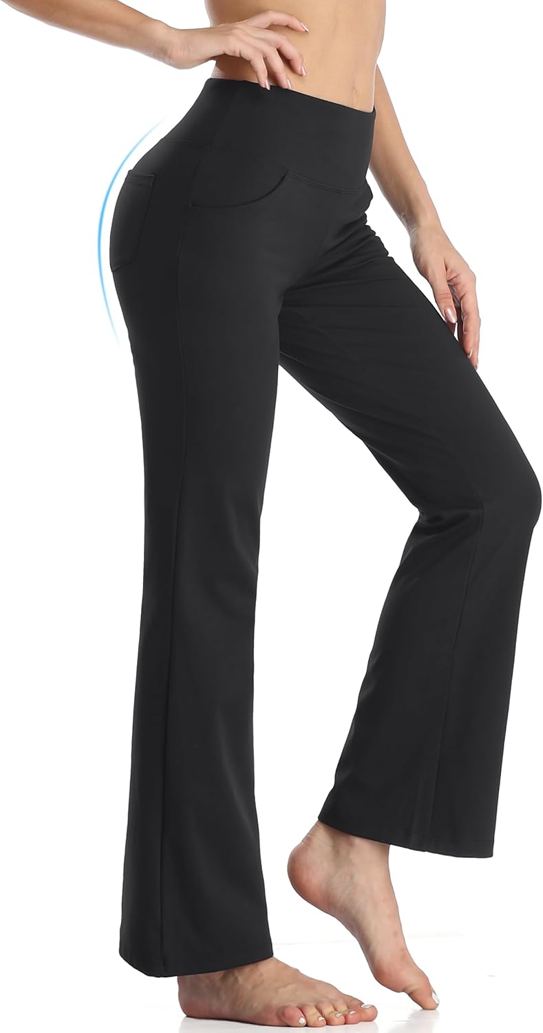 MOVE BEYOND Buttery Soft Women's Bootcut Yoga Pants with 4 Pockets Tummy Control Workout Bootleg Work Pants - Image 2