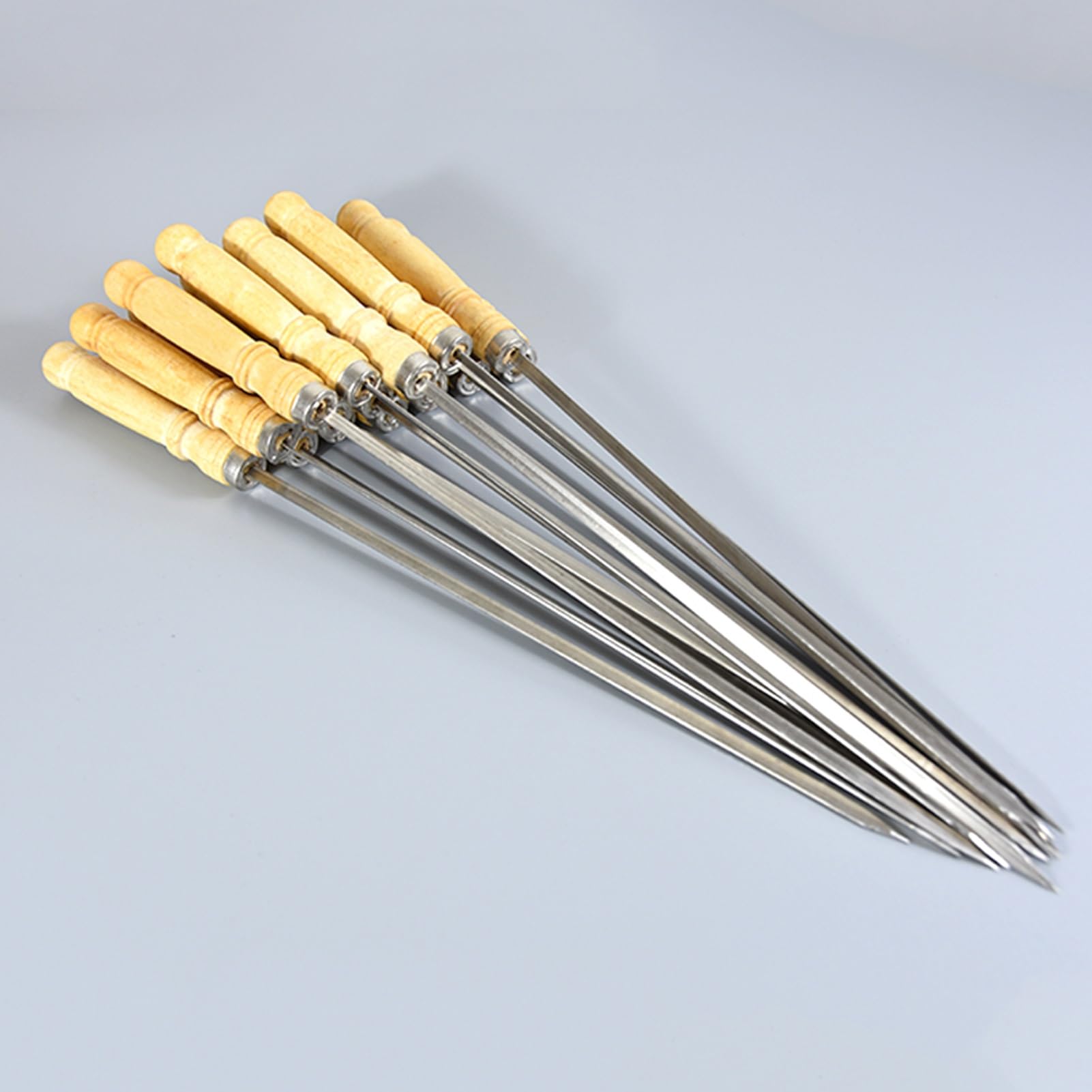 Spiedini di Kabob, spiedini Piatti alla griglia in Acciaio Inossidabile, con Comoda Impugnatura in Legno, for Cocktail, Barbecue, Barbecue, Frutta, 10 Pezzi (Size : 100)