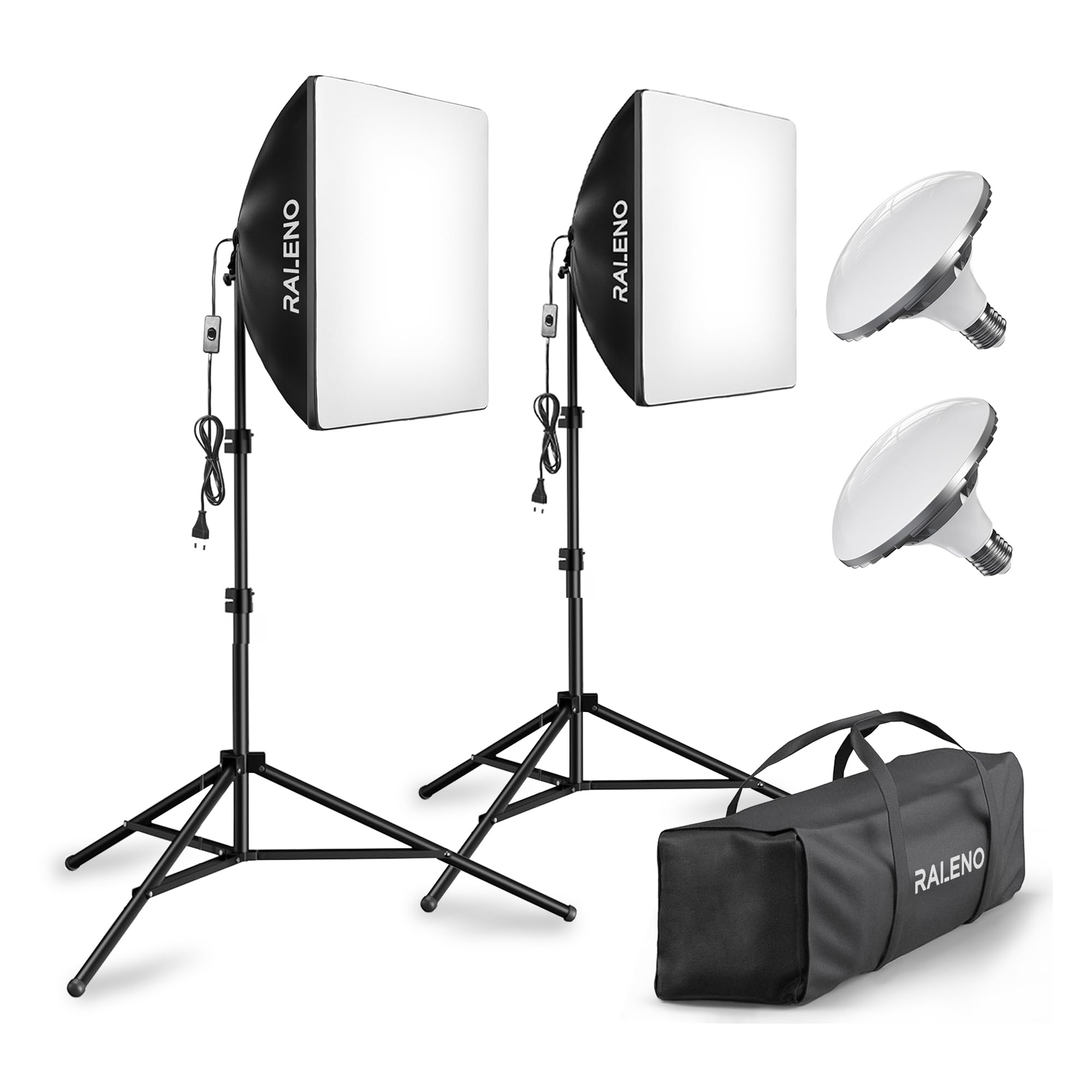 RALENO Softbox, Kit Studio Photo Softbox LED 50W, Lampe de