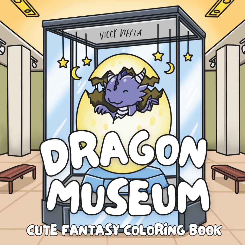 Dragon Museum: Bold and Easy Coloring Book for Adults & Teens with Cute Fantasy Dragons (50 Relaxing Designs) (Fantasy Museum Coloring Books)