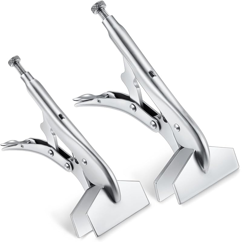 Kit de Alicates de Pressão para Chapa Lasnten com Pontas Planas, Aço-Carbono, 20,3 cm e 25,4 cm, 2 Peças