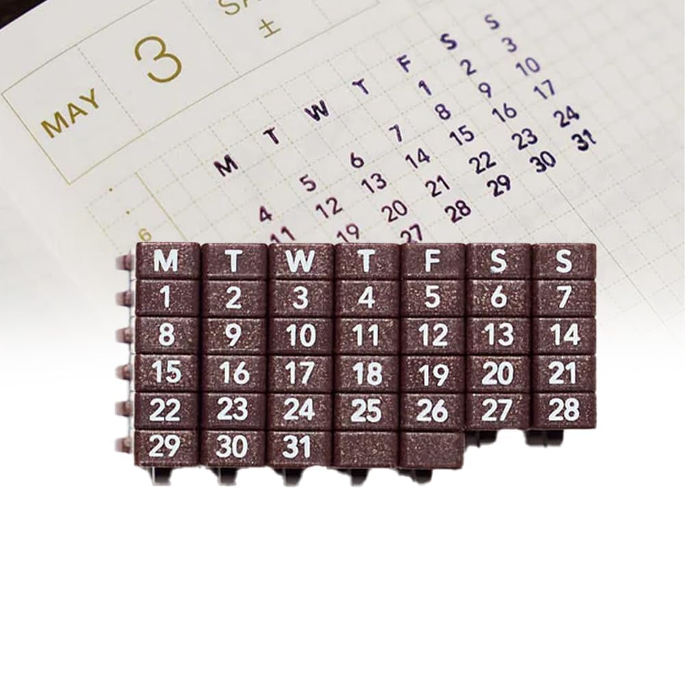 TimeBlocks Connected Calendar Stamp, DIY Plastic Scrapbooking Consolidated Numbers Stamp Reusable Customizable Build Months, Weeks, or Lists with Ease for Journaling, Note-Taking & Planning
