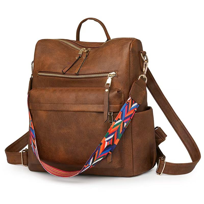Image of Women's Fashion Backpack Purse for Women Leather Multipurpose Design Ladies Shoulder Bag Travel bag Satchel Handbags