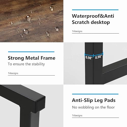 Miniatura 7 de Tribesigns Computer Desk with Hutch, 42" Study Desk with Bottome Storage Shelve, Workstaion for Home Office, Small Space, 42" W x 19" D x 55" H