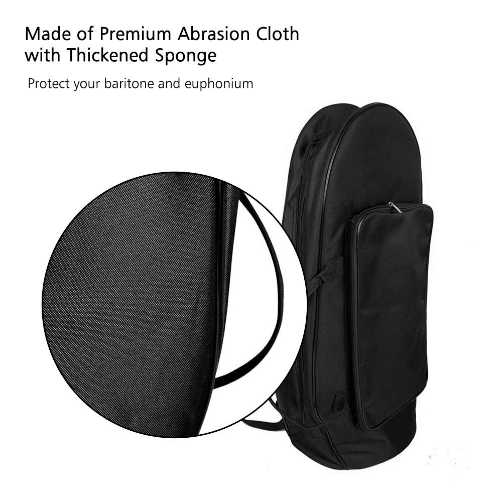 Docona euphonium Premium Abrasion Cloth Euphonium Gig Bag Baritone Case with Straps Large Capacity Brass Wind Instrument Accessories - Image 7