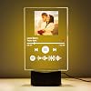 VEELU Custom Spotify Plaque Glass Art with Night Light, USB Touch Control Color Changing LED Light, Personalised Scannable Spotify Code Music Plaque 7 Colors Stand and Remote Control