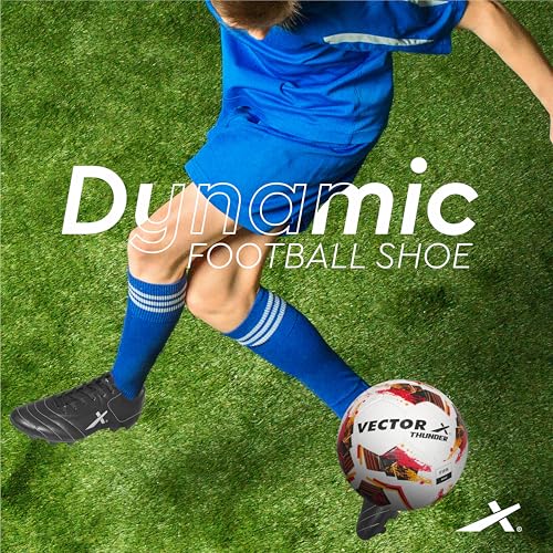 Image of Vector X Dynamic Football Shoes for Men Sports and Athletic Footwear with PVC Synthetic Leather Having EVA Insole Lightweight and Comfortable Soccer Shoe