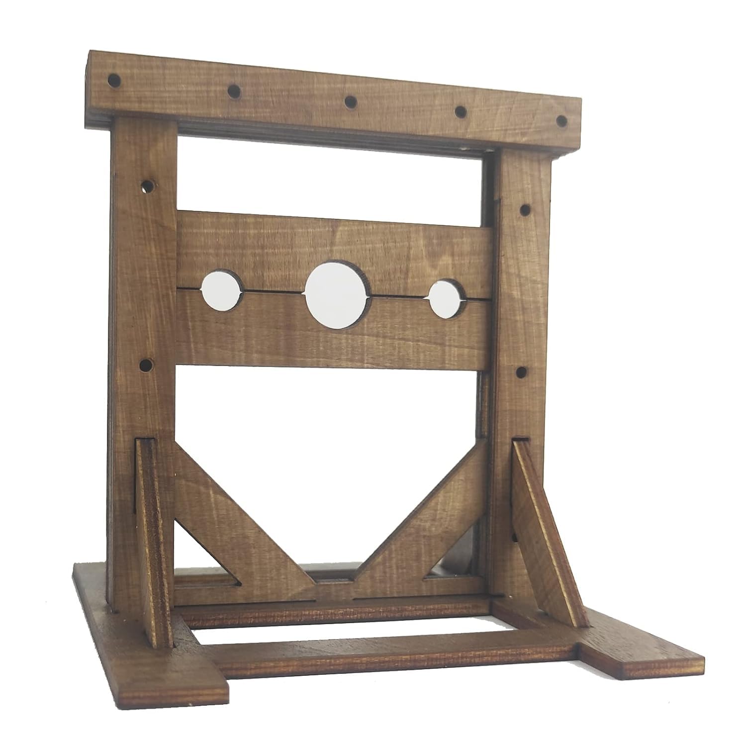 Handmade Wooden Ancient Simulation Model Medieval Pillory French Guillotine Prison Cage Coffin Creative Scene Accessories Props Decoration Ornaments (B)