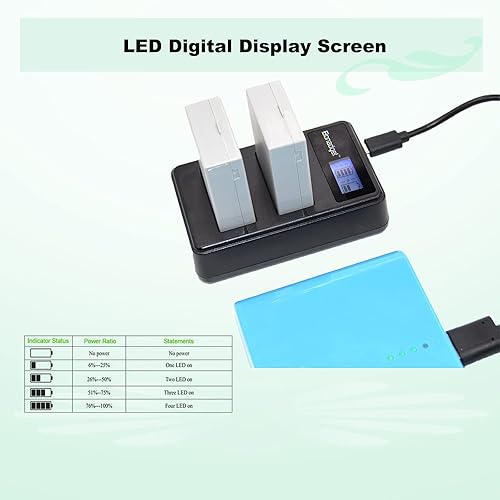 Miniatura 6 de Bonadget Paquete de 2 baterías LP-E8 y cargador dual LCD compatible con cámara digital Canon Rebel T3i T5i T2i T4i, EOS 700D 600D 550D 650D, Kiss X4