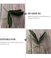 Vista 5 de VOSAREA Decoración del hogar, 2 piezas de hojas de orquídea artificiales, hojas de falaenopsis artificiales, ramas de vegetación de follaje