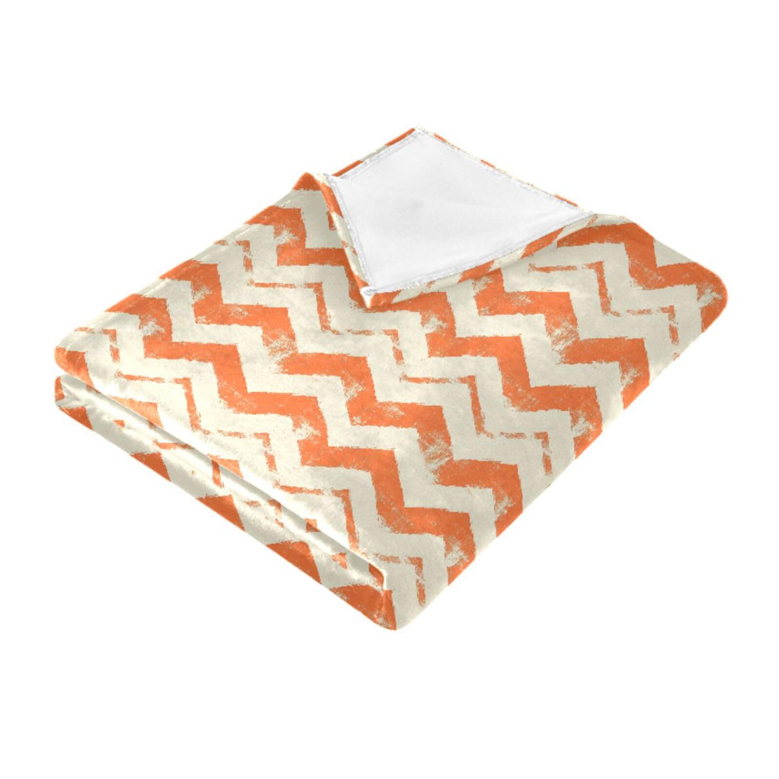 Jeté de canapé rétro orange plaid rayures salon grand format couverture vintage 152x228 cm