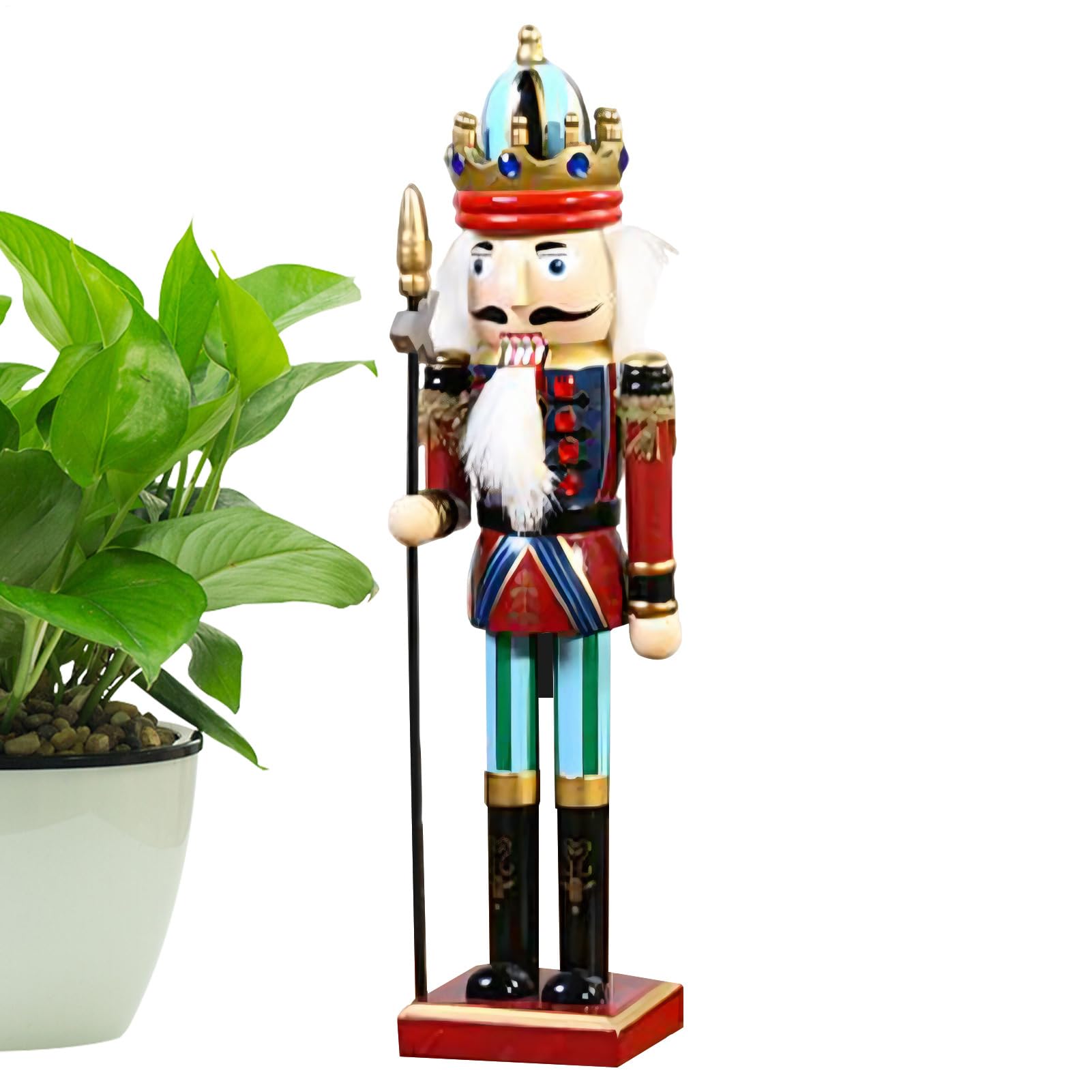 Figurine de soldat de Noël en bois pour décoration de table et cheminée