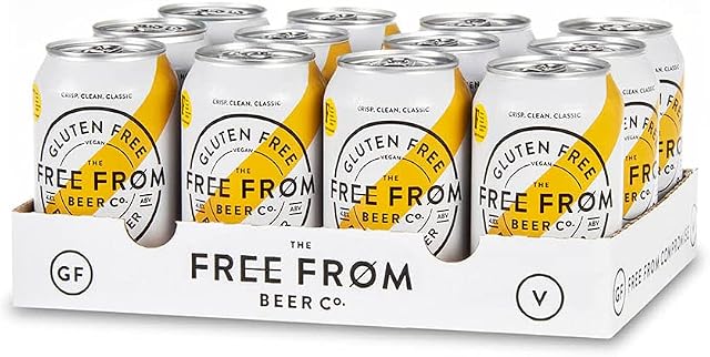 The Free From Beer Co 4.8% Pilsner Lager 12 Pack, 12 x 330ml Cans, Craft Beer Lager, Gluten Free Drink, Vegan Drink, Great Tasting Beer Gifts For Men & Women
