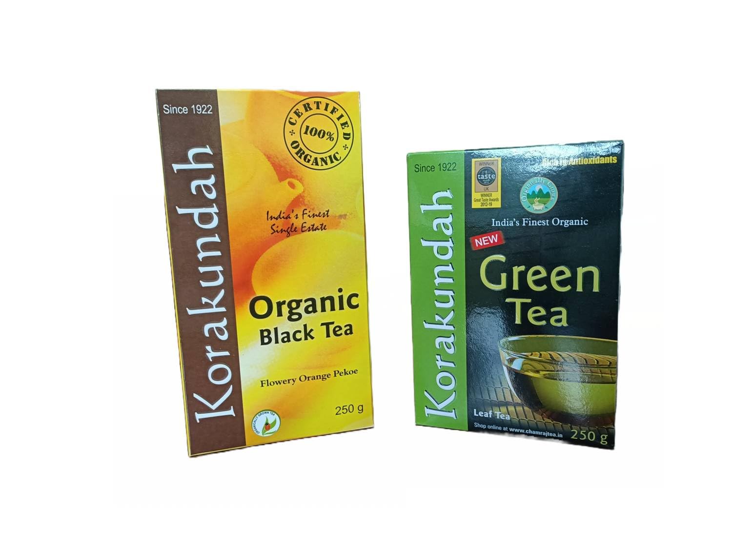 KORAKUNDAH Organic Black Tea 250 g | KORAKUNDAH Organic Green Tea 250 g Pack of 2 | Total 500 g|Indias Finest Chamraj Nilgiri Tea (B0CJVMWTWR) Amazon Price History, Amazon Price Tracker