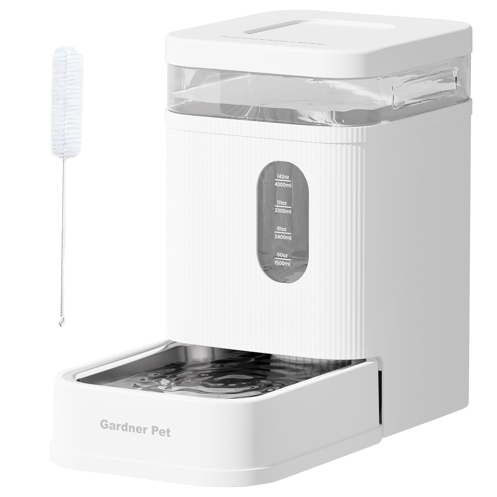 Photo 1 of Gardner Pet Automatic Dog Water Dispenser Gravity Waterer with Stainless Steel Bowl Water Dispenser 6.5L Large Capacity Water Feeder with Filters for Dogs Cats Pets, BPA-Free Noise-Free (White, 6.5L)