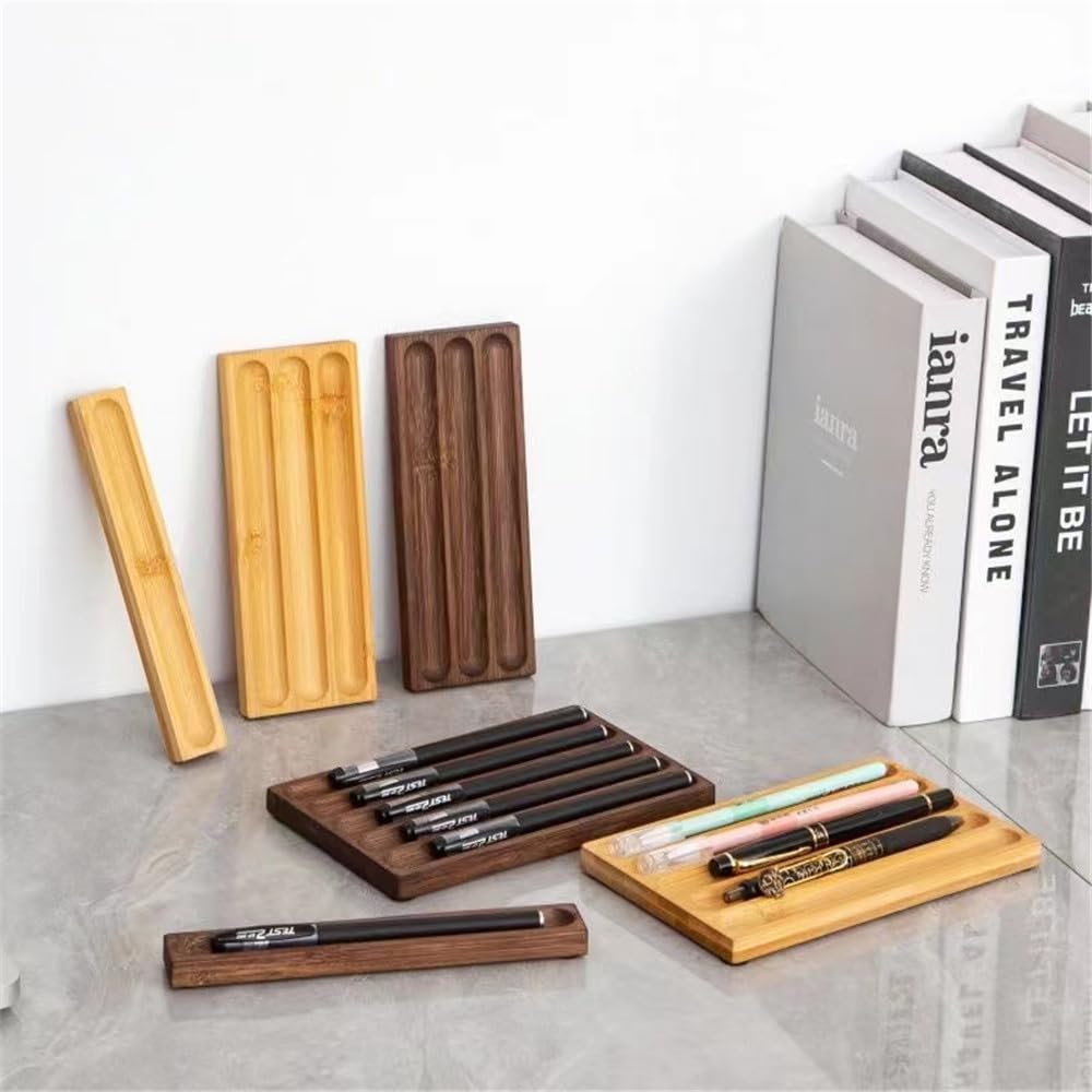 Stifthalter, Organizer für Büroschreibtische, Walnussholz, Stifteablage, Bürozubehör, Lehrer-Geschenke, geeignet für Schule, Zuhause, Büro, Schreibtisch-Zubehör (Log, 1 Gitter)