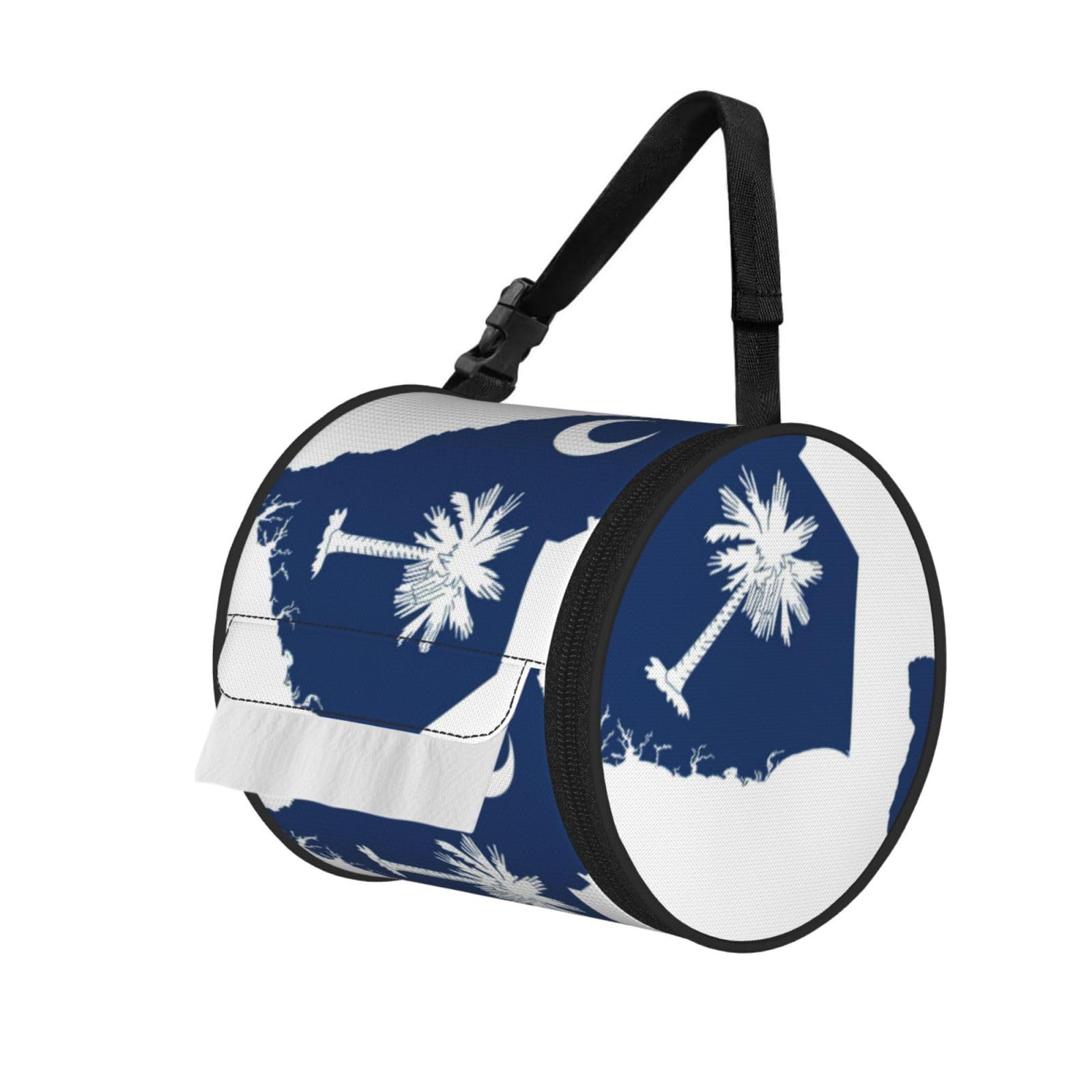 South Carolina Flag Map Print Fashion Tissues Organizer Box, Hanging Tissue Holder For Purse Coins For Car Office Daily Outing