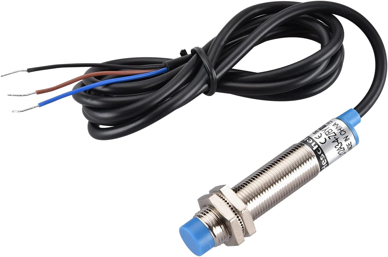 Heschen M12 Inductive Proximity Sensor Switch, Non-shield Type, LJ12A3-4-Z/BY Detector, 4mm, 10-30 VDC, 200mA, PNP NO, 3 Wire, Magnetic Metal, IP67, Blue