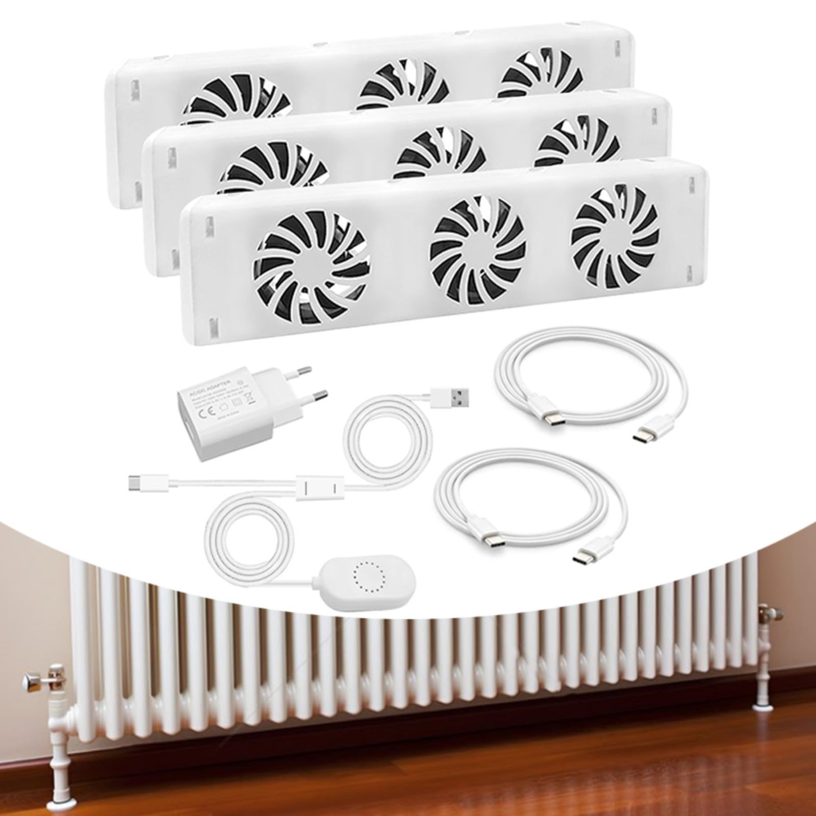 Ventilatore di riscaldamento – Ventola di raffreddamento – Smart Booster Fan – Montaggio sotto radiatore – senza piedi – Certificazione CE, ERP, RoHS e REACH (Extension kit)