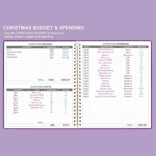 Miniatura 4 de Planificador de presupuesto libro de presupuesto mensual de 8 x 9.5 pulgadas con cuaderno de seguimiento de gastos, libro de presupuestos 2026 y