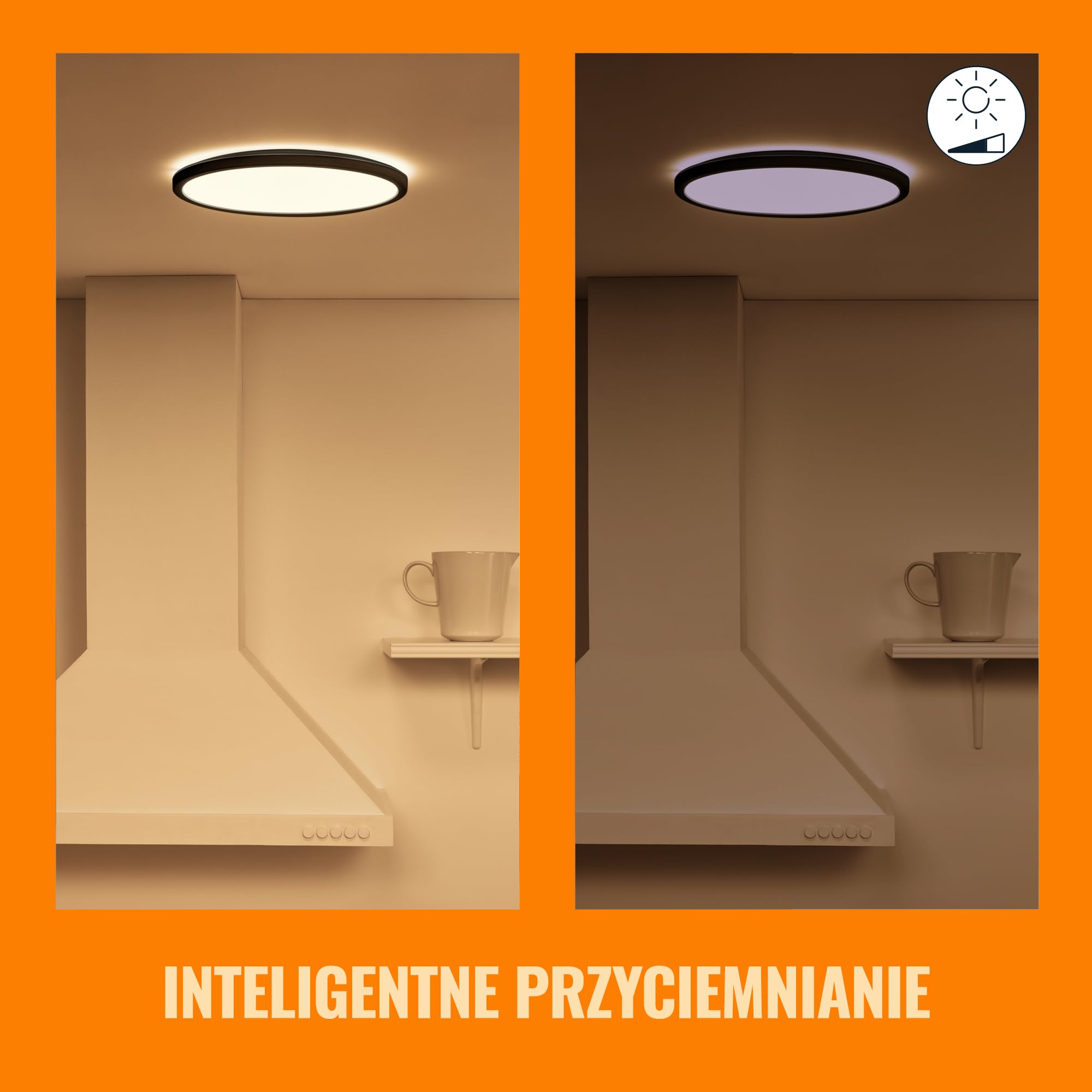 WiZ Inteligentna lampa sufitowa SuperSlim 16W, Wi-Fi, Bluetooth, wiele odcieni bieli, sterowanie aplikacją