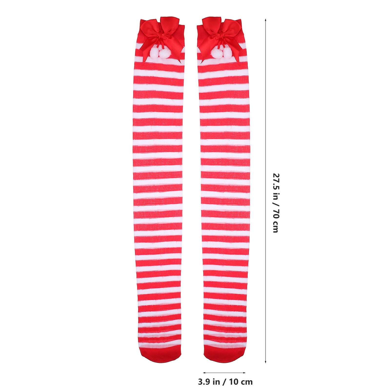 LIFKOME Chaussettes de Fête Hautes pour Femmes Bas de Noël avec Nœuds Décoratifs Respirantes et Confortables au Quotidien