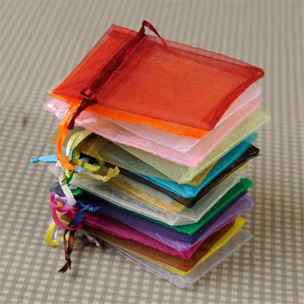 Hamthuit 50 Pcs Jewelry Transparent Bags Organza Jewelry Packaging Bag Earring Pouches Wedding Gift Pouches
