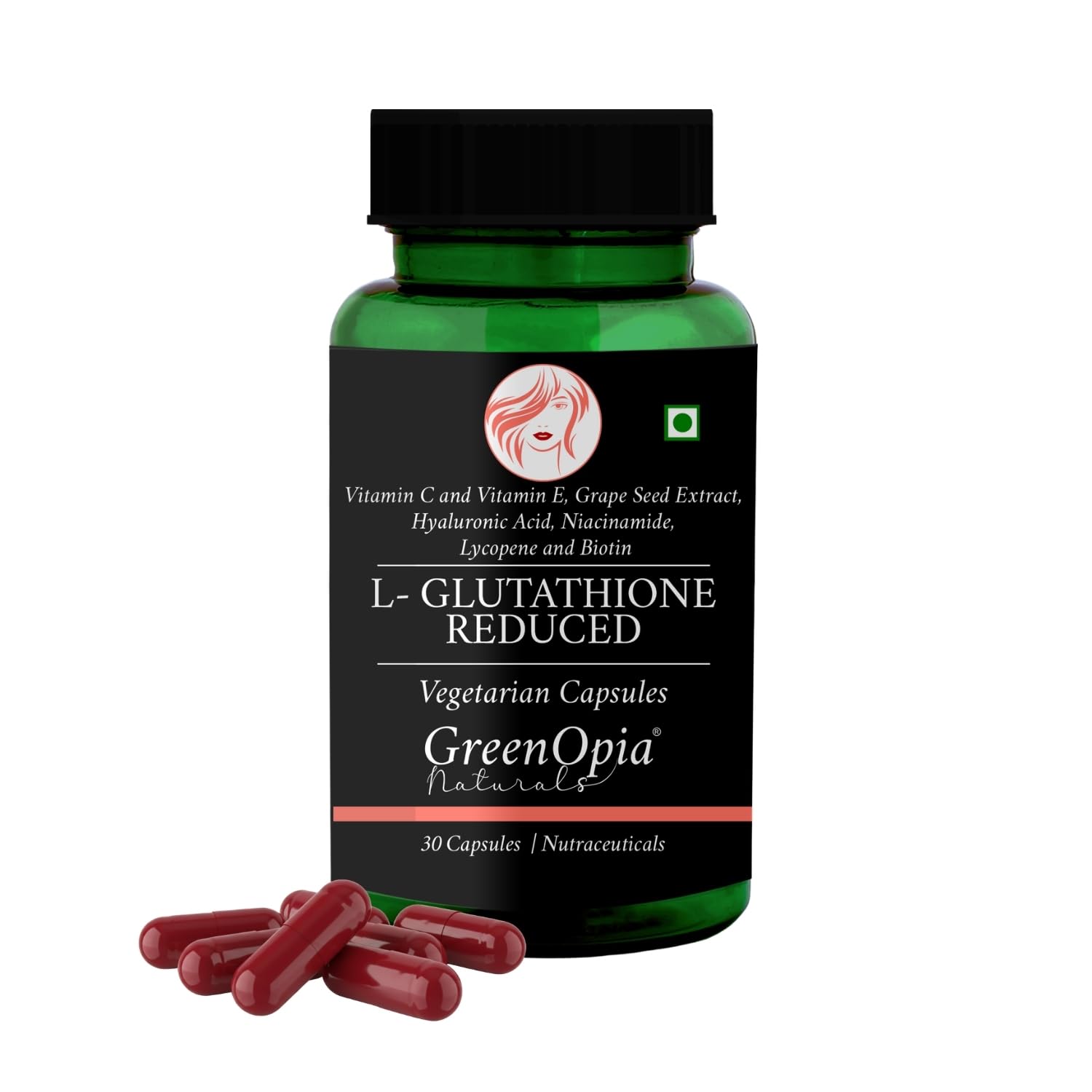 GreenOpia Naturals L-Glutathione Reduced Capsules | 30 Vegetarian Capsules | For Skin Brightening, Radiance & Glow | Reduces Melanin, Fades Pigmentation | Antioxidant Support for Men & Women : Amazon.in: Health & Personal Care GreenOpia Naturals L-Glutathione Reduced Capsules | 30 Vegetarian Capsules | For Skin Brightening, Radiance & Glow | Reduces Melanin, Fades Pigmentation | Antioxidant Support for Men & Women : Amazon.in: Health & Personal Care