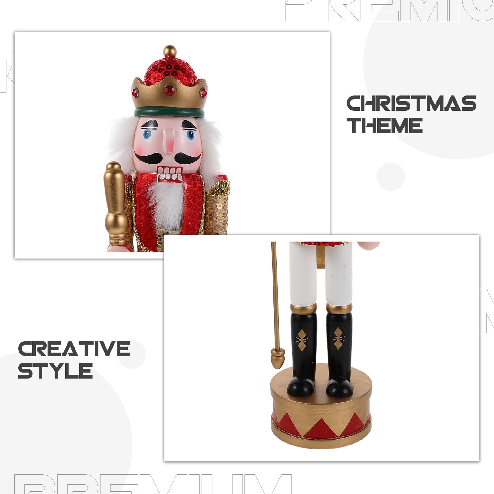 BESPORTBLE Holz Nussknacker Figur Rot Glitzer Pailletten Nussknacker Soldat Weihnachtsbaum Dekoration Tisch Ornament Weihnachts Sammlerstück